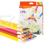 Карандаши цветные Deli EC130-24 ColoRun, шестигранный профиль, дерево 24 цвета, коробка с европодвесом (24шт), фото 1