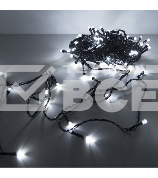 Гирлянда светод. рисовая Funray RL-110W, 10м, 100LED, хол.белый, темно-зел. шнур 0,7м, контроллер