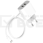 Сетевое зарядное устройство Maxvi CHL-242T 2.4A, with Type-C cable, 2хUSB-A, белый, фото6