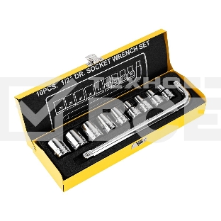 Набор торцевых ключей 10 шт Deli DL2010T Материал: 50BV30. Набор инструментов из 10 шт.:Головка серии 12,5 мм, 9 шт. (10, 12, 13, 14, 17, 19, 21, 22, 24 мм). Металлический кейс.