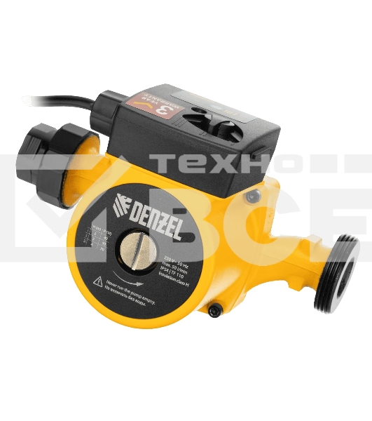 Циркуляционный насос Denzel CP25-4, напор 4 м, 50 л/мин, 1 м кабель, монт. длина 180 мм