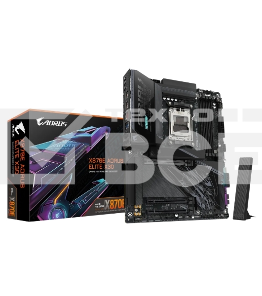Материнская плата Gigabyte X870E AORUS ELITE X3D Socket AM5 AMD X870E 4xDDR5 ATX AC`97 8ch(7.1) 5Gigabit RAID+HDMI