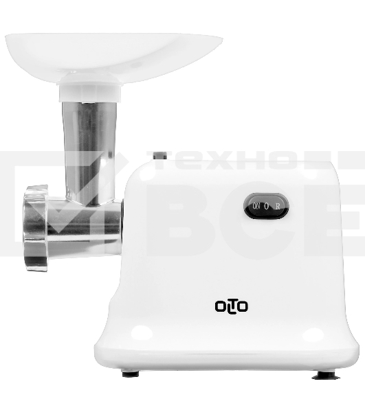 Мясорубка электрическая OLTO HM-080 белый, 1800 Вт, 1.5 кг/мин, реверс, защита от перегрузки, насадки - 4