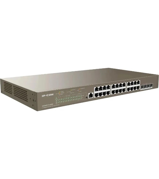 Коммутатор управляемый PoE IP-COM G5328XP-24-410W L3, 26 портов, 24x1 Гбит/с, SFP+ 4x10 Гбит/с