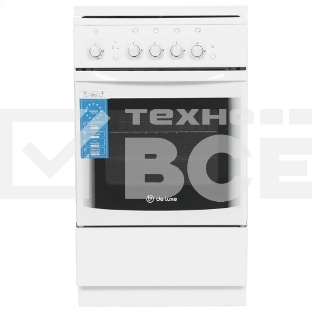 Плита газовая De Luxe 5040.44Г (КР) ЧР белый, конфорок 4 шт, духовка 46 л, 50 см x 85 см x 50 см