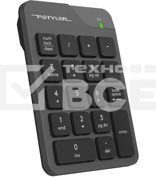 Числовой блок A4Tech FGK21C беспроводной, USB, Радиоканал, серый