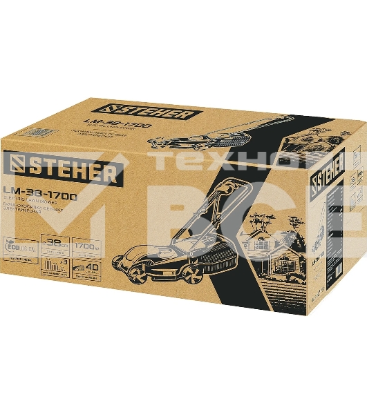 Газонокосилка сетевая STEHER 1700 Вт, ш/с 38 см