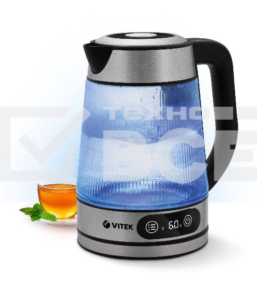 Чайник электрический Vitek VT-8825 1.8л. 2200Вт прозрачный корпус: стекло