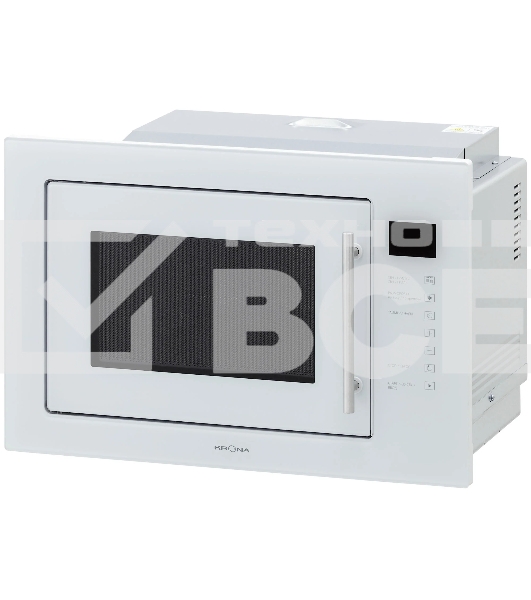 Микроволновая печь встраиваемая Krona RIFLESSO 60 WH V2 белое стекло, 25 л, 900 Вт, переключатели - сенсор