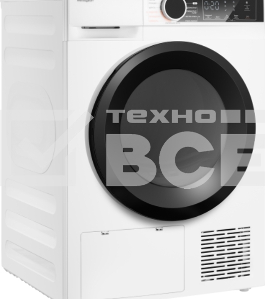 Сушильная машина Weissgauff WD 5948 Heat Pump белый, 8 кг, сушка - тепловой насос, программ - 15, 59.5 x 84.5 x 60 см