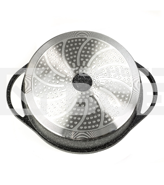 Сотейник LARA LR02-234 серия Orlean 28 см, 4.5 л, мрамор, Bronze, капсульное индукционное дно, крышка