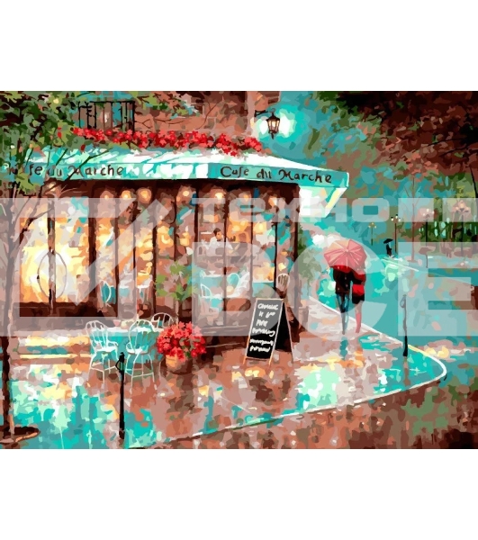 Картина по номерам БЕЛОСНЕЖКА 980-AS Франция. Дождливый вечер