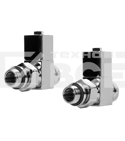 Набор дизайн-вентилей, CUBE, прямой (хром) 1/2