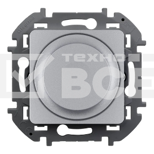 Светорегулятор поворотный Legrand без нейтрали, 300 Вт, алюминий