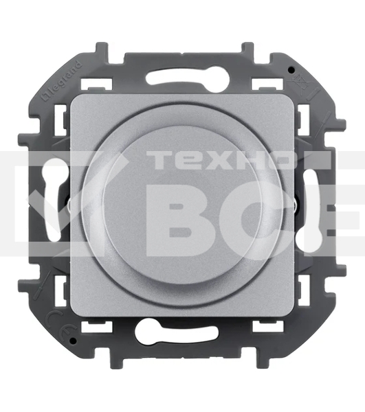 Светорегулятор поворотный Legrand без нейтрали, 300 Вт, алюминий