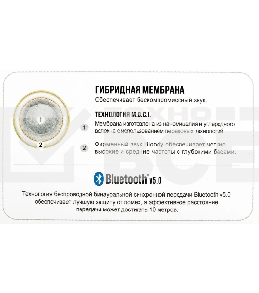Наушники TWS A4Tech Bloody M30 черный, вкладыши, Bluetooth