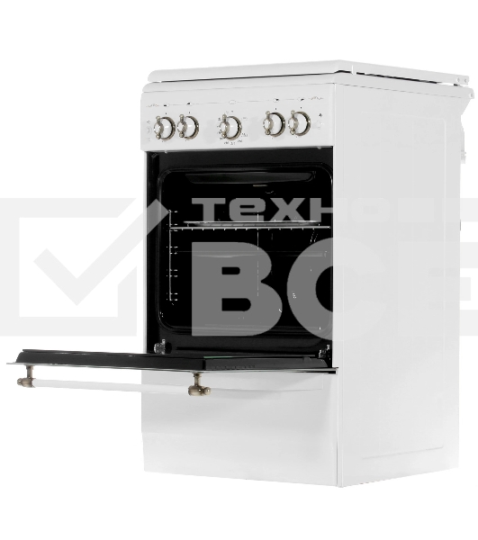 Плита газовая Gefest ПГ 5100-02 0185 белый, конфорок 4 шт, духовка 52 л, 50 см x 85 см x 58.5 см