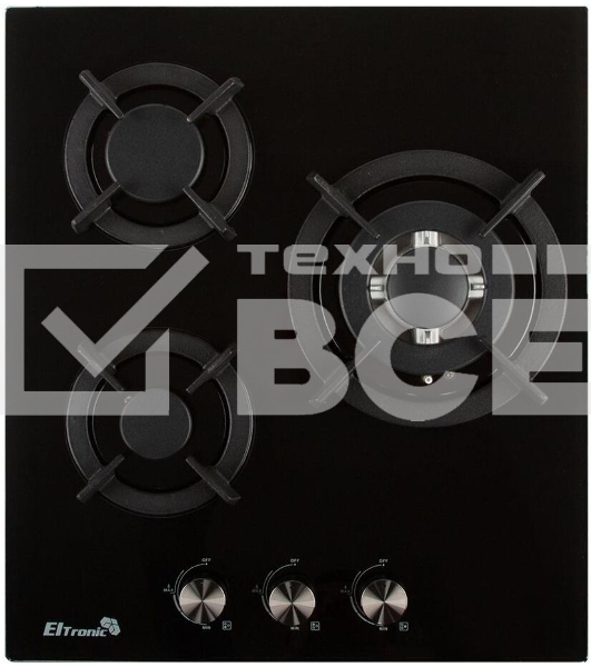 Газовая варочная панель ELTRONIC (33-10) 3 конфорки , черный