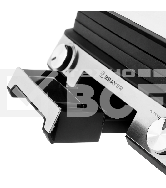 Гриль-пресс BRAYER BR2001, 2000 Вт, съем двухс., 31*26 см, регул высот,  мет корп., поддон, 180