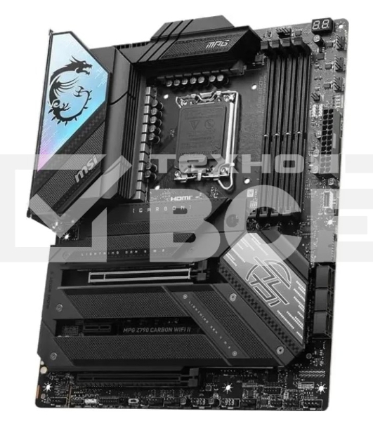Материнская плата MSI MPG Z790 CARBON WIFI II, LGA 1700, Intel Z790, 4xDDR5, 6xSATA, 5xM.2, 1xPCIe 5.0 x16, 1xPCIe 4.0 x16, 1xPCIe x1, 1xHDMI, 1x 2.5Gb LAN, 6xUSB-A 3.2 Gen 2, 2xUSB-A 3.2 Gen 1, 1xUSB-C 3.2 Gen 2, 1xUSB-C 3.2 Gen 2x2, 5x3.5 мм, 7.1, ATX