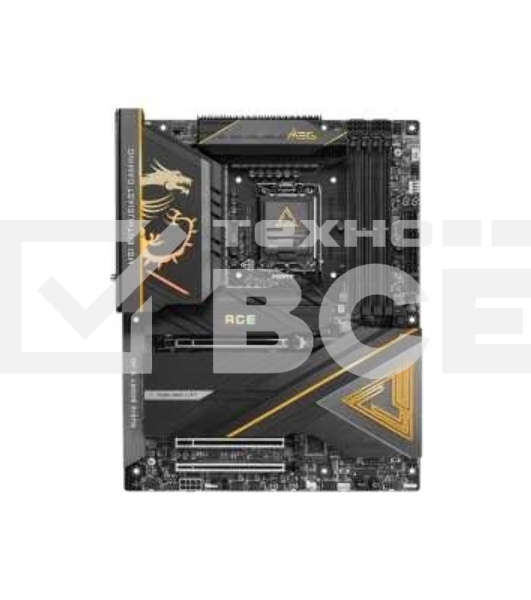 Материнская плата MSI MEG Z890 ACE, LGA 1851, Intel Z890, 4xDDR5, 4xSATA, 5xM.2, 1xPCIe 5.0 x16, 1xPCIe 5.0 x8, 1xPCIe 4.0 x4, 1xHDMI, 1x 10Gb LAN, 11xUSB-A 3.2 Gen 2, 2xUSB-C 3.2 Gen 2, 2xThunderbolt 4, 2x3.5 мм, 7.1, ATX