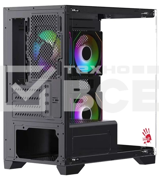 Компьютерный корпус Bloody BD-CC103F черный без БП mATX 7x120mm 1xUSB2.0 1xUSB3.0 audio bott PSU