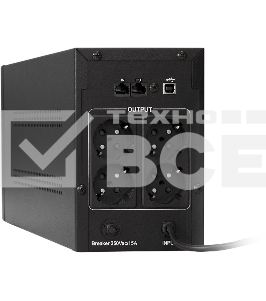 Источник бесперебойного питания ExeGate EP212519RUS SpecialPro Smart LLB-1000.LCD.AVR.4SH.RJ.USB 1000VA, черный, 4 евророзетки, USB
