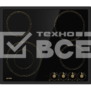 Варочная поверхность Gorenje EC642CLB, конфорок: 4 шт., стеклокерамика, независимая, черный