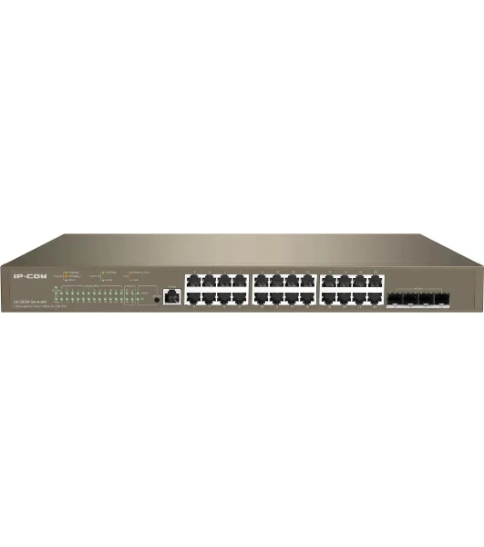 Коммутатор управляемый PoE IP-COM G5328XP-24-410W L3, 26 портов, 24x1 Гбит/с, SFP+ 4x10 Гбит/с