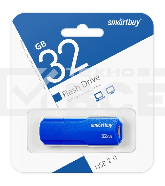 Флешка USB Smartbuy R/W 32Gb CLUE Blue (SB32GbCLU-BU)