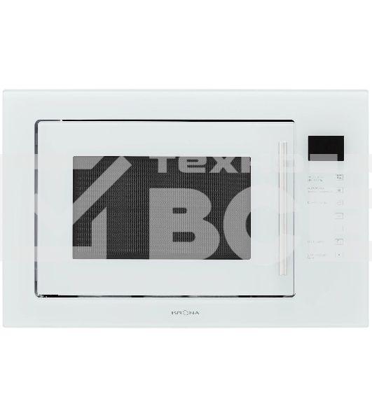 Микроволновая печь встраиваемая Krona RIFLESSO 60 WH V2 белое стекло, 25 л, 900 Вт, переключатели - сенсор