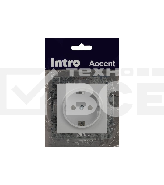 Розетка Intro Accent 6-202-01 2P+E Schuko 16А-250В IP20 СУ AL/CU белый Б0063678