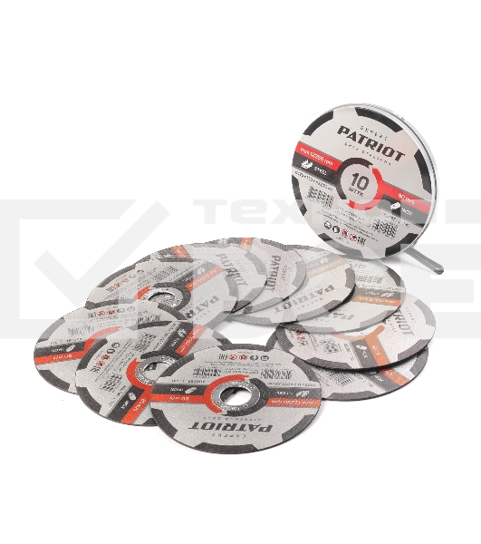 Диск абразивный отрезной PATRIOT EXPERT 125*1,0*22,23  по металлу, 10 шт в жестяной коробке