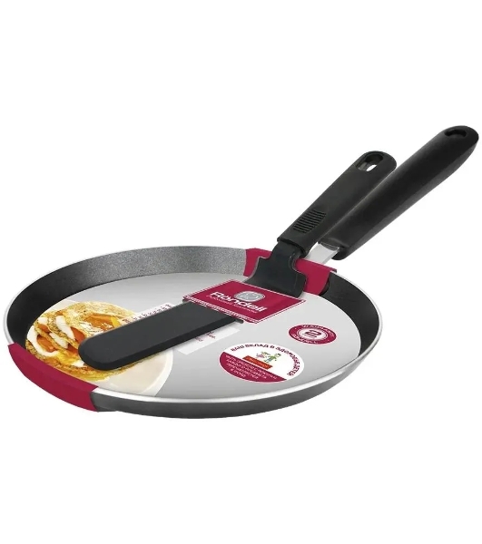 Сковорода блинная Rondell RDA-1408 круглая 22см, покрытие: Xylan Plus ручка несъемная (без крышки) черный