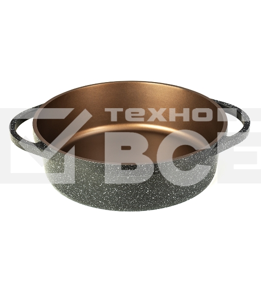 Сотейник LARA LR02-234 серия Orlean 28 см, 4.5 л, мрамор, Bronze, капсульное индукционное дно, крышка