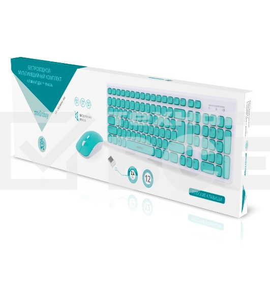 Комплект клавиатура+мышь Smartbuy (SBC-250288AG-WG) ONE 250288AG бело-зеленый