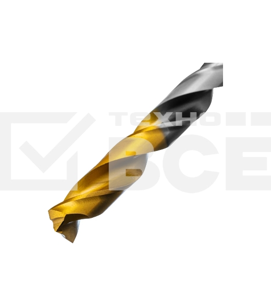 Сверло спиральное по металлу Denzel 8,5 x 117мм, Р6М5, Golden Tip, многогранная заточка