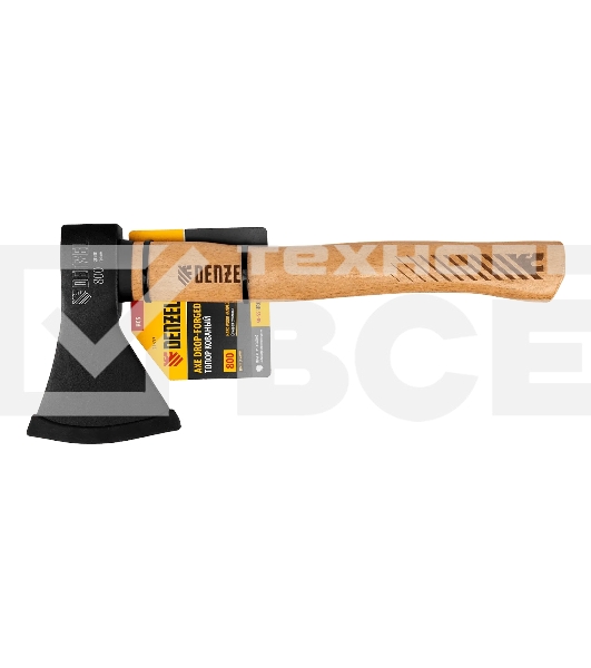 Топор Denzel 800 г, кованый, буковое топорище