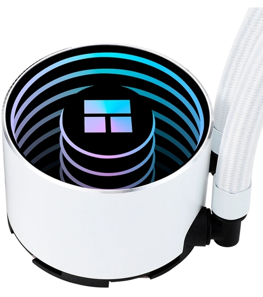 Водяное охлаждение для процессора Thermalright Frozen Notte 240 White ARGB V2 белый (240мм, ARGB/ Fans: 2x120мм, 72.37CFM, 27.7dBA, 2000RPM/ Pump height 54мм, 28dBA, 5300RPM, Rad thickness 27мм/ S: 1200, 1700, 1851, 2011, 2066, 115X, AM2, AM2+, AM3, AM3+, AM4, AM5, FM1, FM2, FM2+)