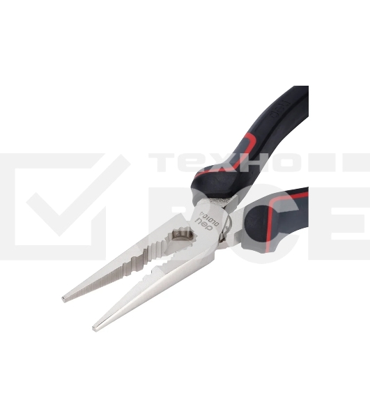 Плоскогубцы удлиненные Deli DL0104 200 мм, Cr-V, эксцентриковый шарнир, антикоррозийное покрытие, трехкомпонентная прорезиненная рукоять
