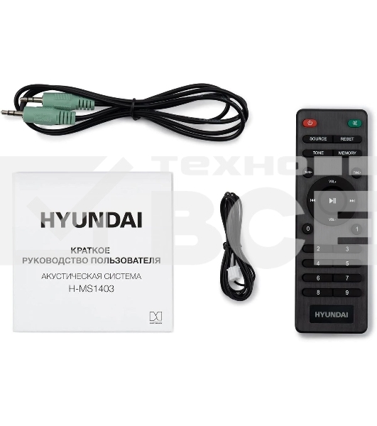Микросистема Hyundai H-MS1403 черный 60Вт FM USB BT SD