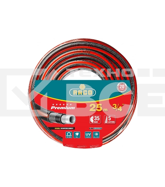 Шланг RACO PREMIUM 40300-3/4-25_z01 поливочный, 35атм., армированный, 5-ти слойный, 3/4'х25м