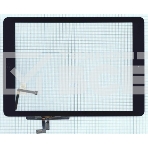 Сенсорное стекло (тачскрин) для iPad Air (A1474, A1475, A1476), черное с кнопкой OEM, фото 1