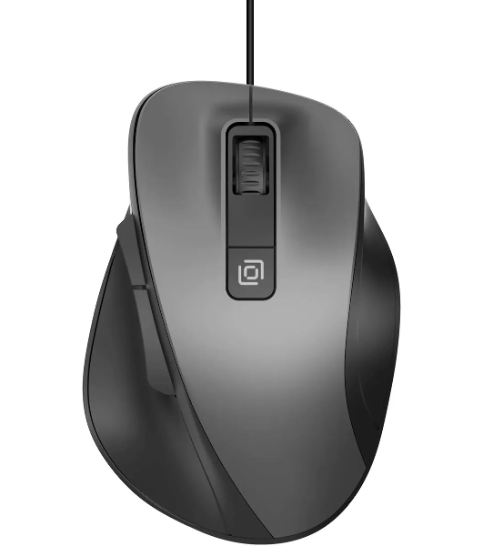 Мышь проводная Oklick 504M черный/серый, 3600 dpi, USB, кнопки - 6