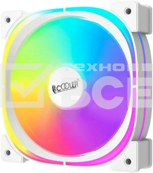 Вентилятор для корпуса PCCooler EF120 ARGB белый, 120 мм, 1500 об/мин, 25.7 дБ, 4 pin