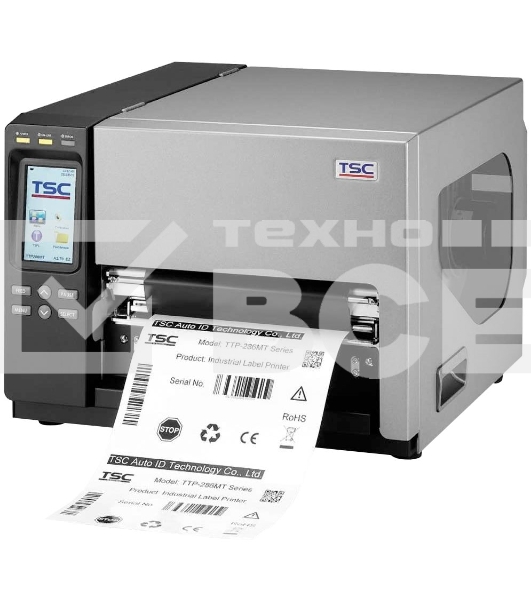Принтер этикеток термотрансферный TSC TTP-286MT 203 dpi, 152 мм/сек, USB, Ethernet, USB-Host, RS-232, Centronics, чёрный/серый