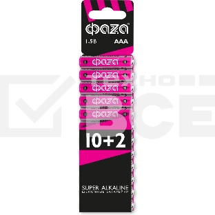 Элементы питания LR03 (AAA)  ФАZА Super Alkaline набор 10+2