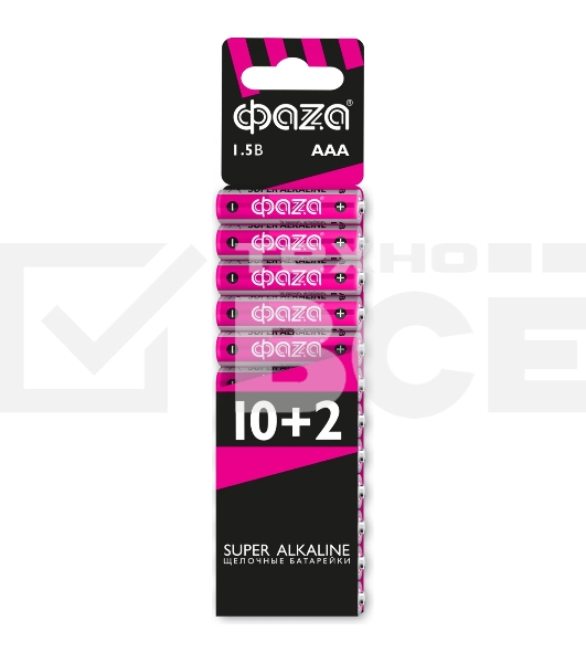 Элементы питания LR03 (AAA)  ФАZА Super Alkaline набор 10+2