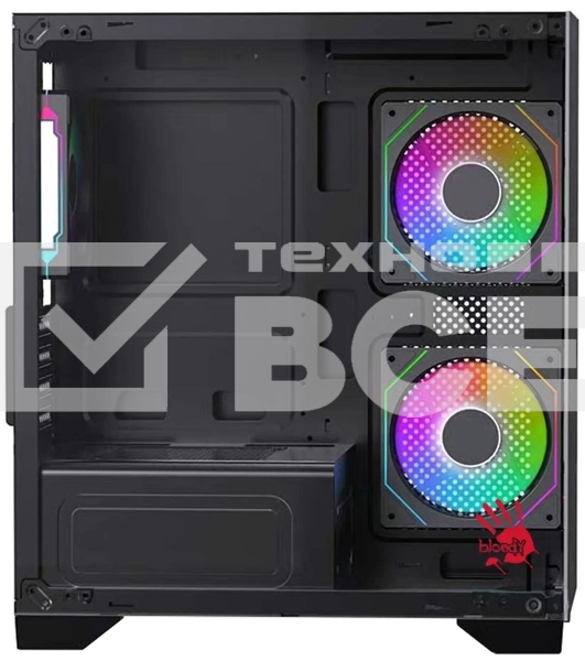 Компьютерный корпус Bloody BD-CC103F черный без БП mATX 7x120mm 1xUSB2.0 1xUSB3.0 audio bott PSU