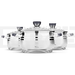 Набор посуды LARA LR02-121 Mercury 2.1 л, 2.9 л, 4.9 л, 16/18/22 см, нержавеющая сталь AISI 201, фото2